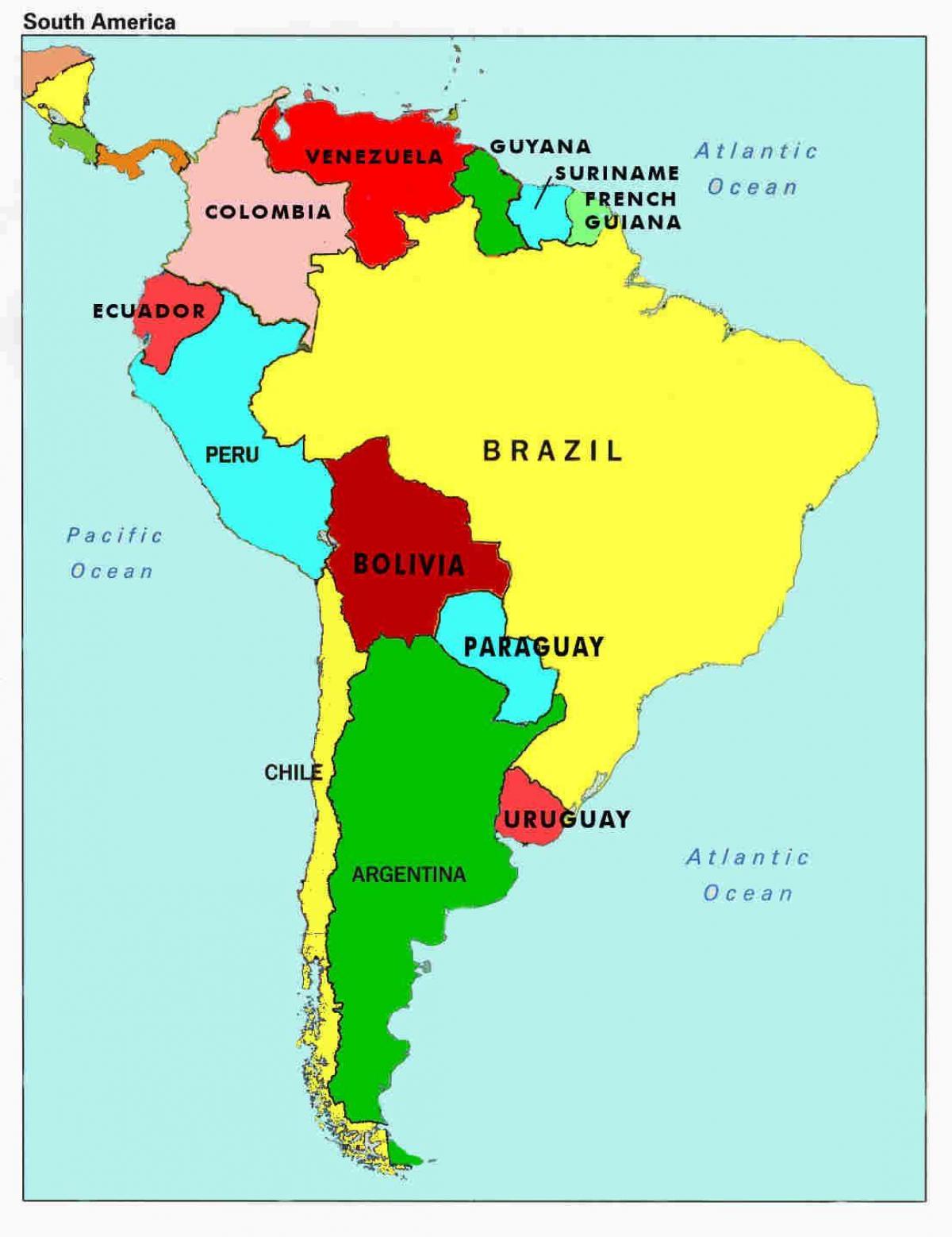 карта Венесуэлы і суседніх краін