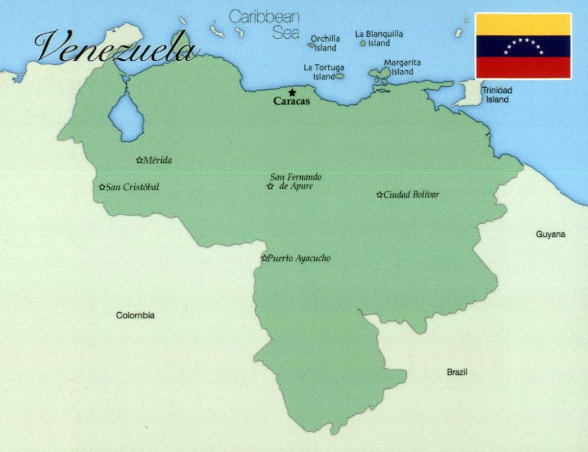 карта Венесуэлы з гарадамі