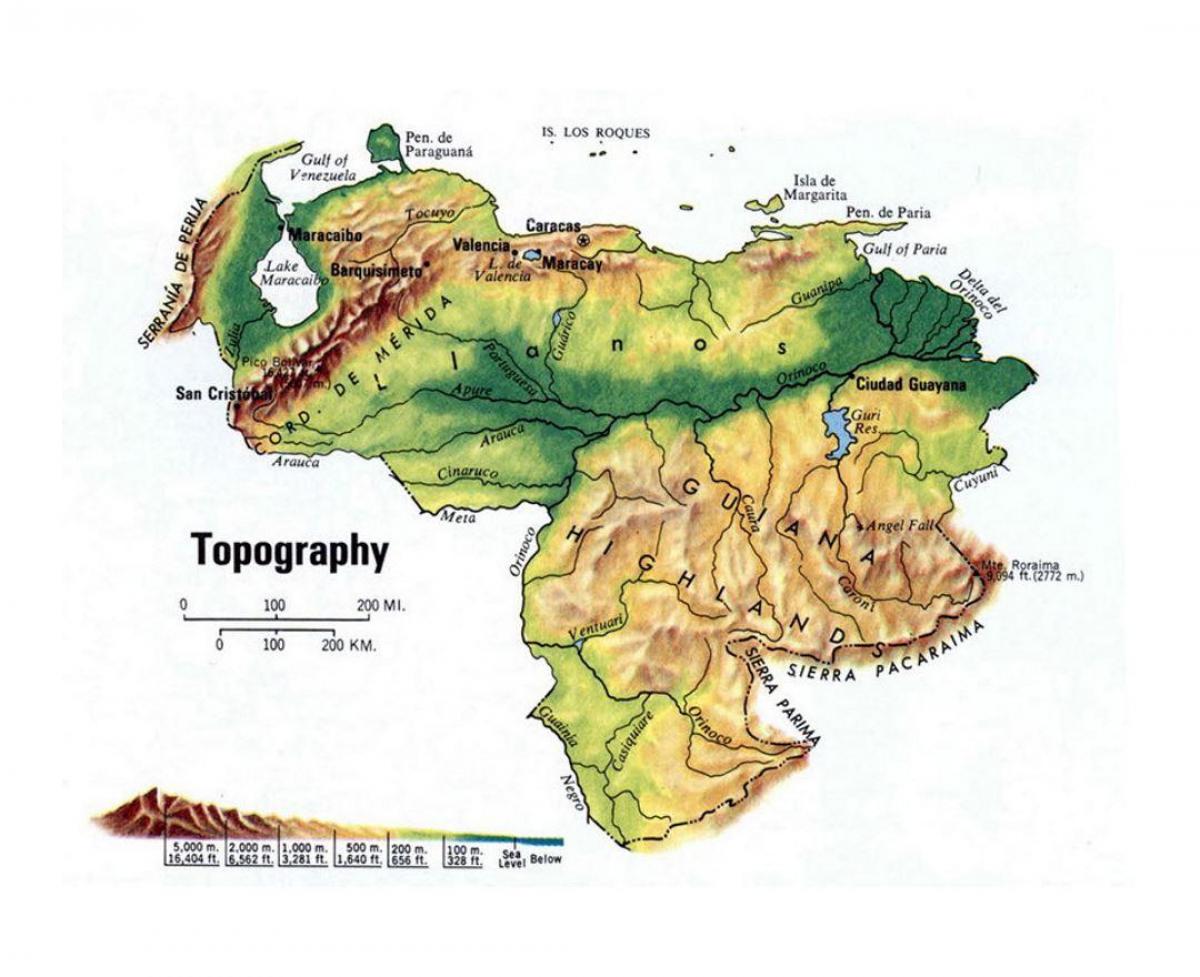 тапаграфічная карта Венесуэла