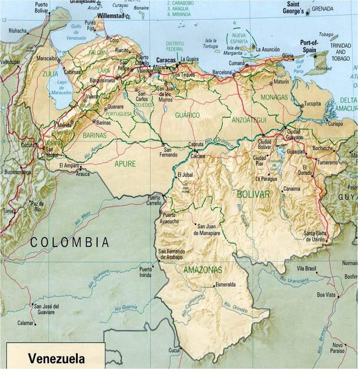 карта ракі Венесуэлы 