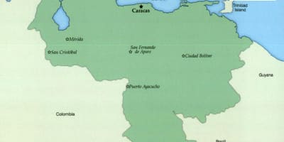 Карта Венесуэлы з гарадамі