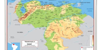 Карта вышынь Венесуэла 