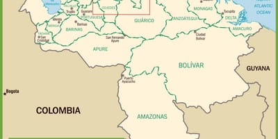 Карта Венесуэла палітычныя