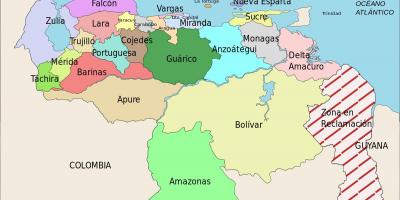 Карта Венесуэлы дзяржаў